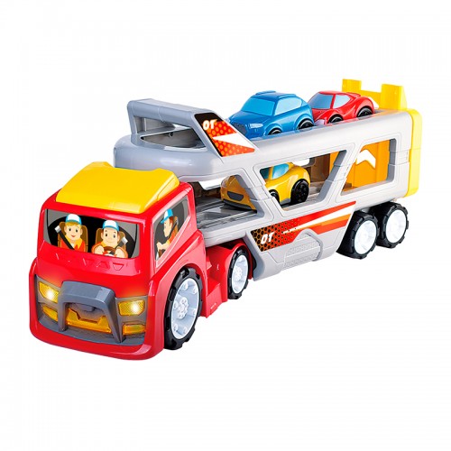 Hap-P-Kid Little Learner Super Car Transporter | Truck Toy with cars | Toddler Car Toy | Vehicle Playset | 12months+